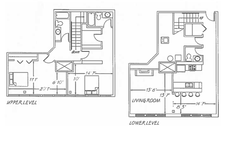 Floor plan for 2 beds, 2 baths, 1561 sqft